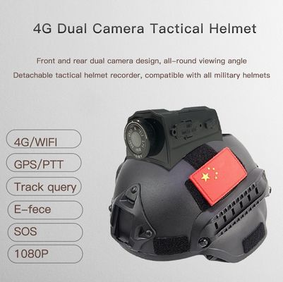 Camera hành trình mũ bảo hiểm chiến thuật 4G ống kính kép 1080P phát trực tiếp thời gian thực