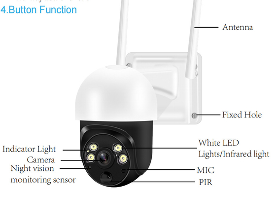 Tầm nhìn ban đêm Camera an ninh năng lượng mặt trời 1080P An ninh gia đình Sân vườn Camera PTZ