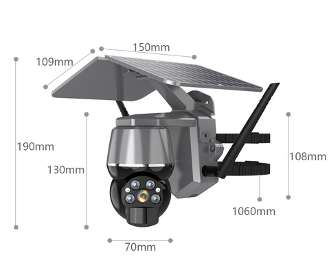5V 2A ABS 4g Camera an ninh Wifi, 4g Ptz Camera chống cháy năng lượng mặt trời