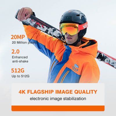 Máy ảnh mũ ski 4K độ nét cao chống rung Bluetooth Giảm tiếng ồn gọi