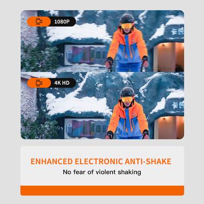 WIFI Khai thác thời gian thực Máy ảnh mũ trượt tuyết được xây dựng trong pin thay thế 1600MAH