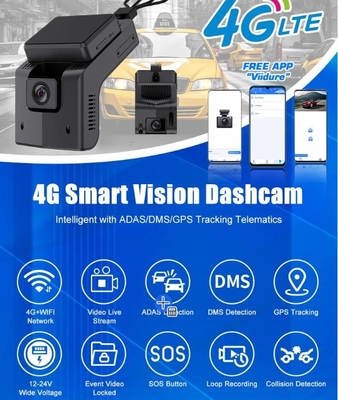 Sos App Control 4G Dashcam và GPS ADAS/DSM/BSD/PCW 4G DVR di động