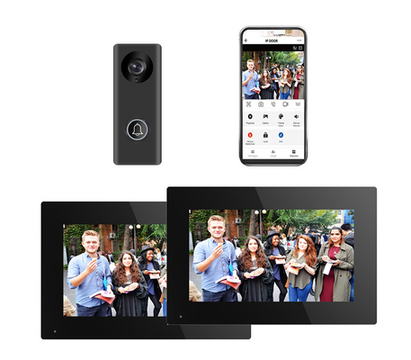 Tất cả màu đen WIFI Video chuông cửa với 166 ° góc nhìn rộng ghi thẻ SD và phát hiện chuyển động