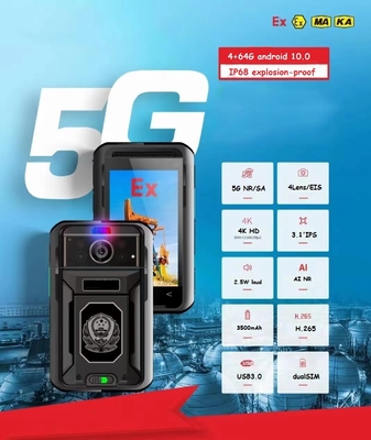 High Bitrate 256kbps-8Mbps Camera cơ thể 5G với 13 triệu pixel Camera phía sau