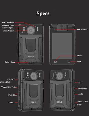 4G chống nước IP67 được xếp hạng Cảnh sát mặc máy ảnh với GPS theo dõi 1080p Mini Camera