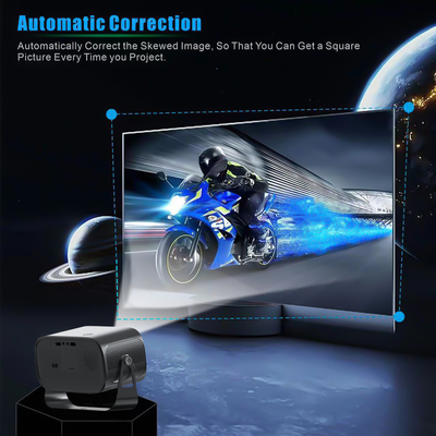 BT 5.0 Bluetooth Mini Portable Projector With Multi Angle Adjustment Keystone Correction And LED Light Source Display Chip (Mini máy chiếu di động Bluetooth 5.0 với điều chỉnh đa góc, điều chỉnh chính và chip hiển thị nguồn ánh sáng LED)