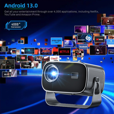 BT 5.0 Bluetooth Mini Portable Projector With Multi Angle Adjustment Keystone Correction And LED Light Source Display Chip (Mini máy chiếu di động Bluetooth 5.0 với điều chỉnh đa góc, điều chỉnh chính và chip hiển thị nguồn ánh sáng LED)