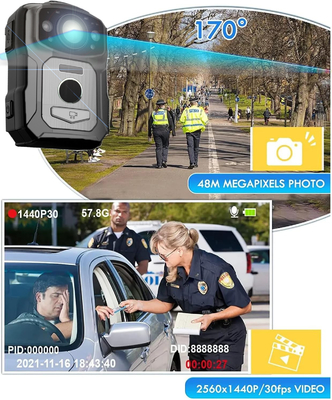 Độ phân giải 4K IP68 Wifi Camera đeo cơ thể H.264/H.265 Mã hóa video với NFC và Hệ thống Android 10