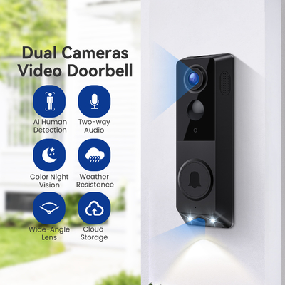 Tầm nhìn ban đêm Camera kép chuông cửa giao tiếp âm thanh hai chiều AI tiên tiến nhận dạng con người