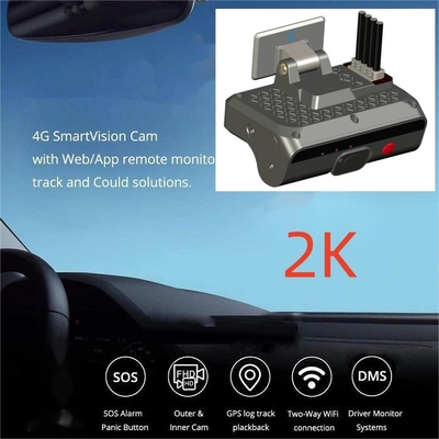 Hộp đen 2K HD 4 kênh AI Dashcam Xe DVR với ADAS DSM 4G SOS GPS