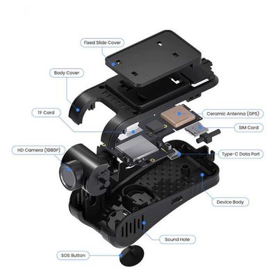 Hộp đen xe 4G Dashcam GPS Tracker với 2 chiều nói chuyện và hệ thống hỗ trợ lái xe nâng cao 4GB DDR 512GB Bộ nhớ