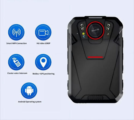 4G Wifi Bodycam Hệ thống Android màn hình cảm ứng 2,4 inch ONVIF RSTP