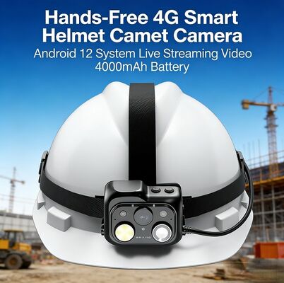 Camera an toàn gắn mũ bảo hiểm với ống kính cố định 1.9mm và ống kính phụ lấy nét tự động 8 megapixel cho ứng dụng công nghiệp và xây dựng đa năng