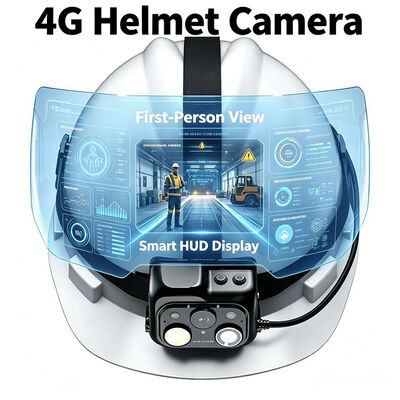 Camera mũ bảo hiểm 4G WiFi Onvif Rtsp Video Trực tiếp Đèn LED với Vms