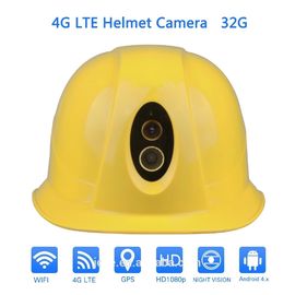 Máy ảnh mũ bảo hiểm an toàn 4G có thể đeo không thấm nước IP67 với tải lên dữ liệu thời gian thực 1080P