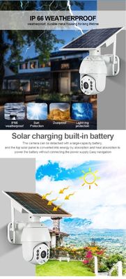 Camera quan sát 5MP Camera không dây 4G PTZ Camera năng lượng mặt trời 18650mAH PTZ WIFI IP