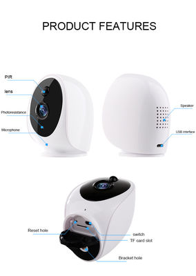 Hi3518E SoC PIR Sensor 3IR LED Camera an ninh Wifi 3400mA