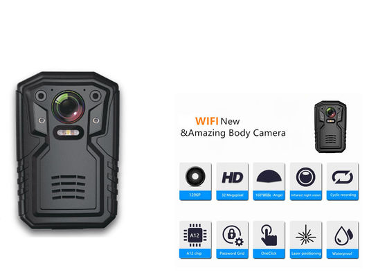 Máy ảnh đeo trên thân chip Ambarella A12 32GB GPS Tầm nhìn ban đêm hồng ngoại Bodycam di động