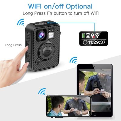 H.264 MP4 MPEG4 CMOS Police Worn Cameras Chống nước IP67 0.91 "LCD