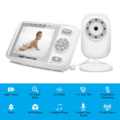 Màn hình trẻ em không dây 3,5 inch 2.4G Tốc độ truyền video 15FPS