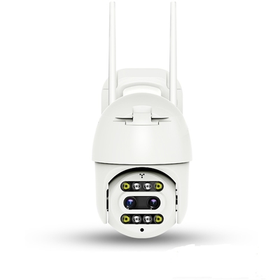 Camera an ninh 4G Wifi hai mắt 2.0MP Hình dạng mái vòm DC12V 2A Tầm nhìn ban đêm