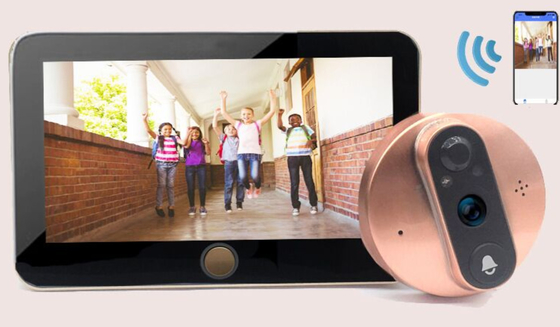 1080P Peephole WIFI Video Doorbell 5000mAH Pin IR CUT Công tắc tự động