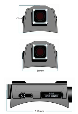 Tràn lan Quân đội Mũ bảo hiểm an toàn Máy ảnh Ống kính kép H.265 HDMI Chống nước