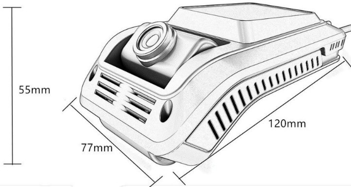 Máy ảnh góc nhìn 170° Dash với chức năng nhận dạng khuôn mặt người lái xe và màn hình đậu xe