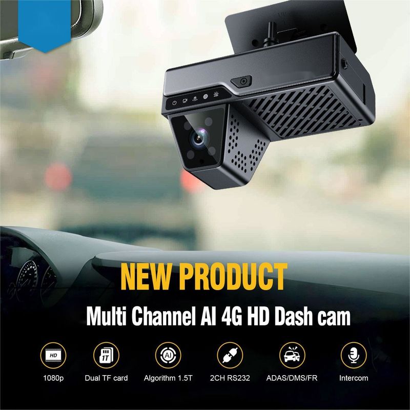 4G 3ch ADAS DSM bao gồm Cmsv6 Platform Software Dashcam